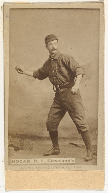 Goodwin & Company, Mortimer Edward Hogan, Right Field, Cleveland, from the Old Judge series (N172) for Old Judge Cigarettes