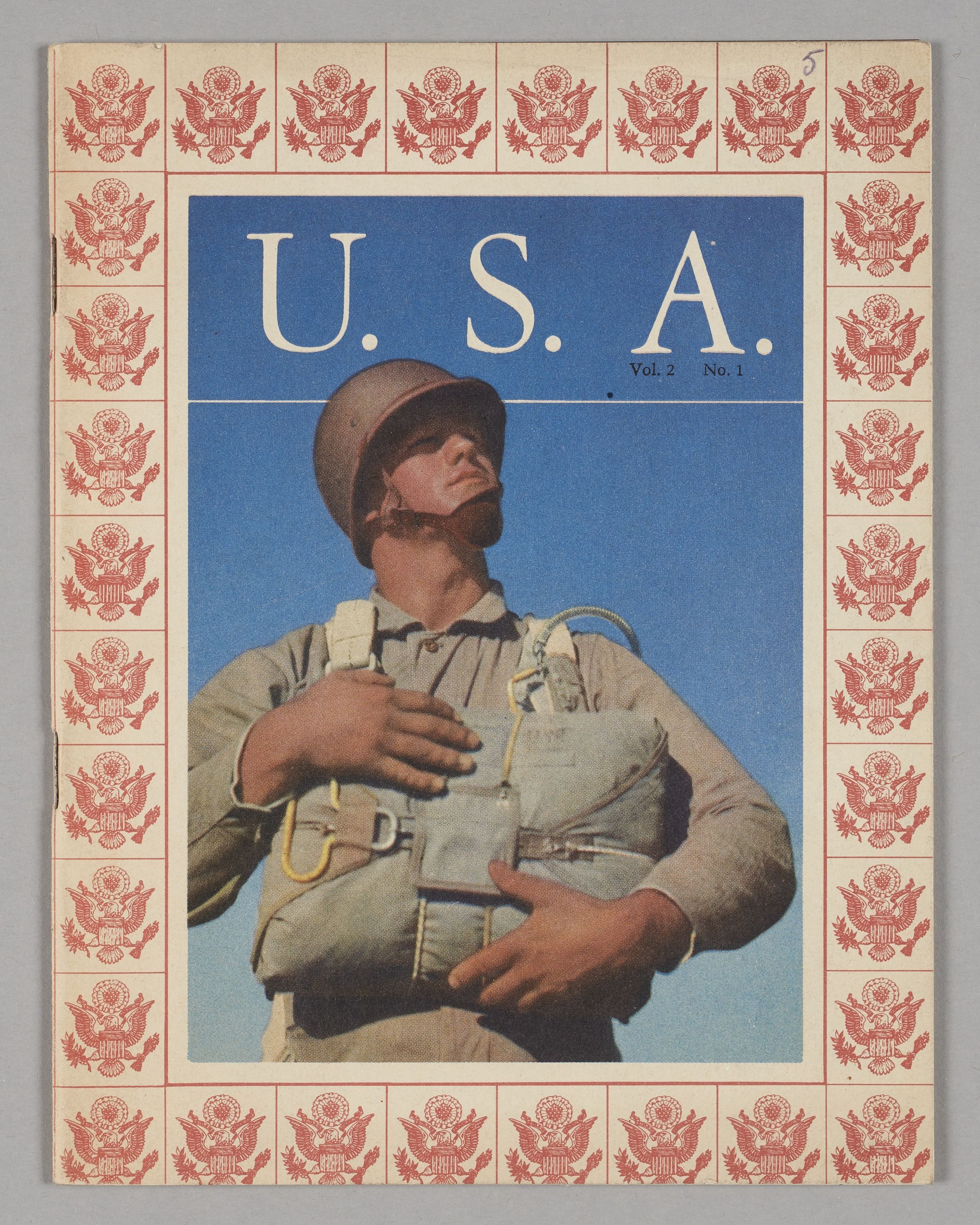 Office d'information de Guerre des Etats-Unis, U.S.A. Vol. 2 No. 1 - Publié par l'Office d'Information de Guerre des EU - Portrait de l'Amérique et des Américains en temps de guerre (10 francs)