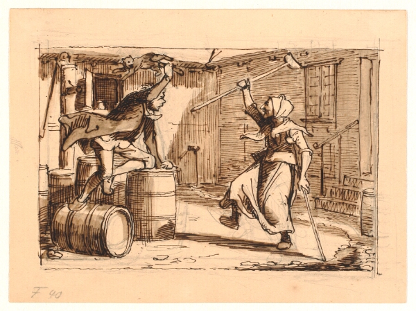 Wilhelm Marstrand, Peder Paars 2. bog 3. sang. Jens Bloks og mor Gunhilds kamp