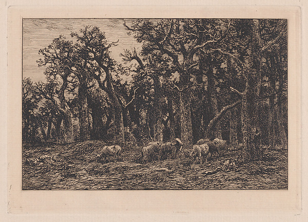 Charles Jacque, Woman driving a herd of cows