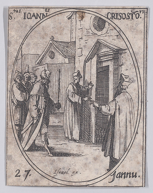 Jacques Callot, S. Jean Chrysostome (St. John Chrisostome), January 27th, from "Les Images De Tous Les Saincts et Saintes de L'Année" (Images of All of the Saints and Feast Days of the Year)