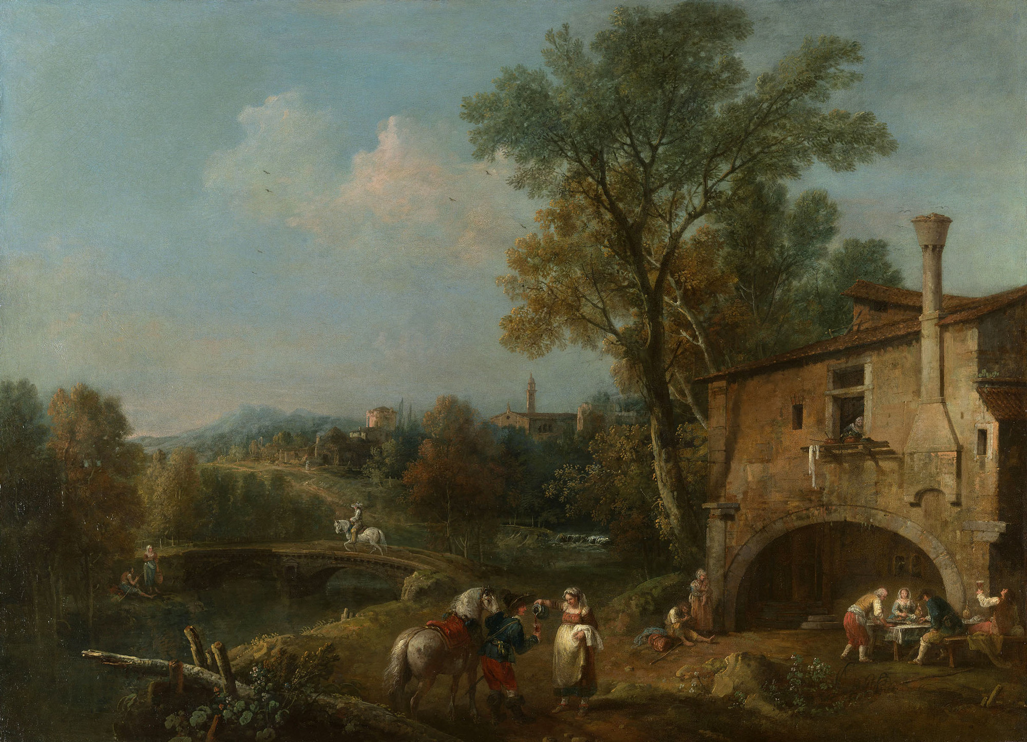 Francesco Zuccarelli, Landscape with a Wayside Tavern