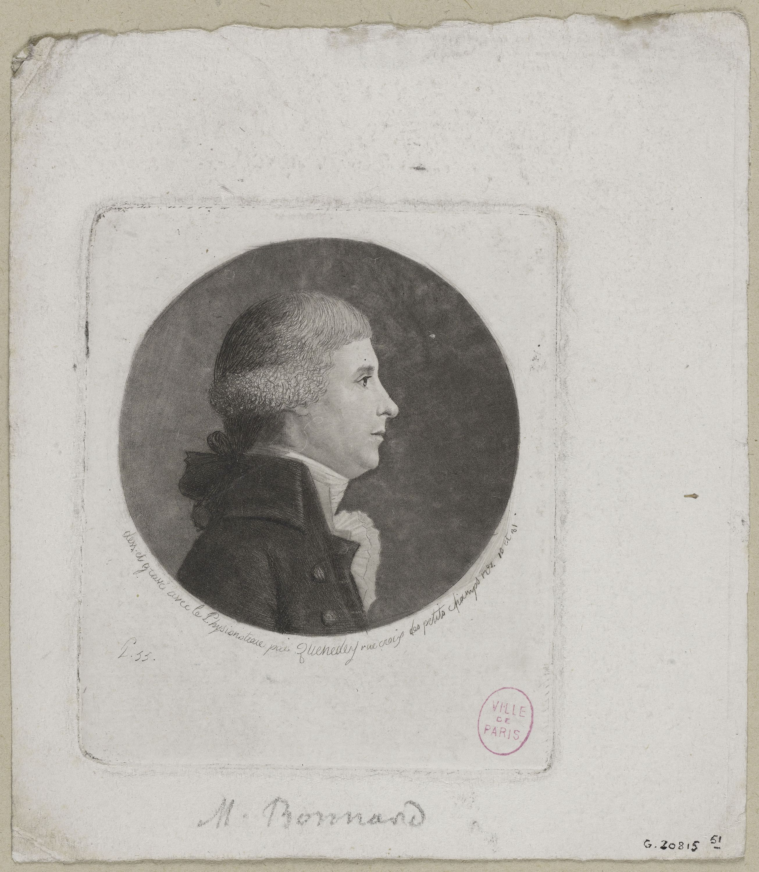 Edmé Quenedey, Portrait de Monsieur Bonnard