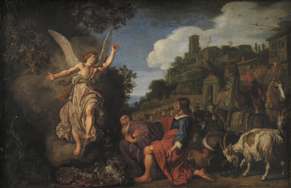 Pieter Lastman, Englen Rafael tager afsked med den gamle Tobit og hans søn Tobias