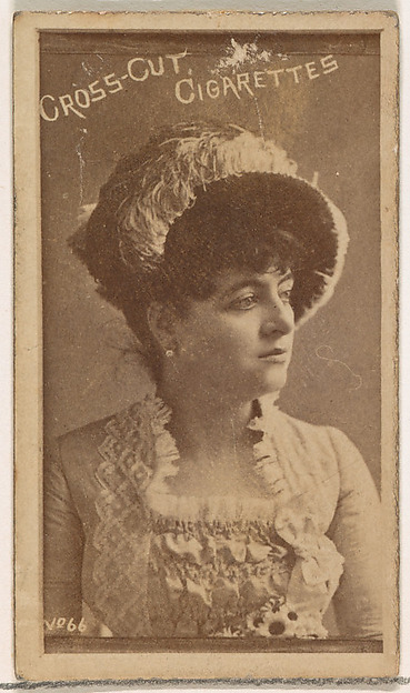 W. Duke, Sons & Co., Card Number 66, from the Actors and Actresses series (N145-1) issued by Duke Sons & Co. to promote Cross Cut Cigarettes