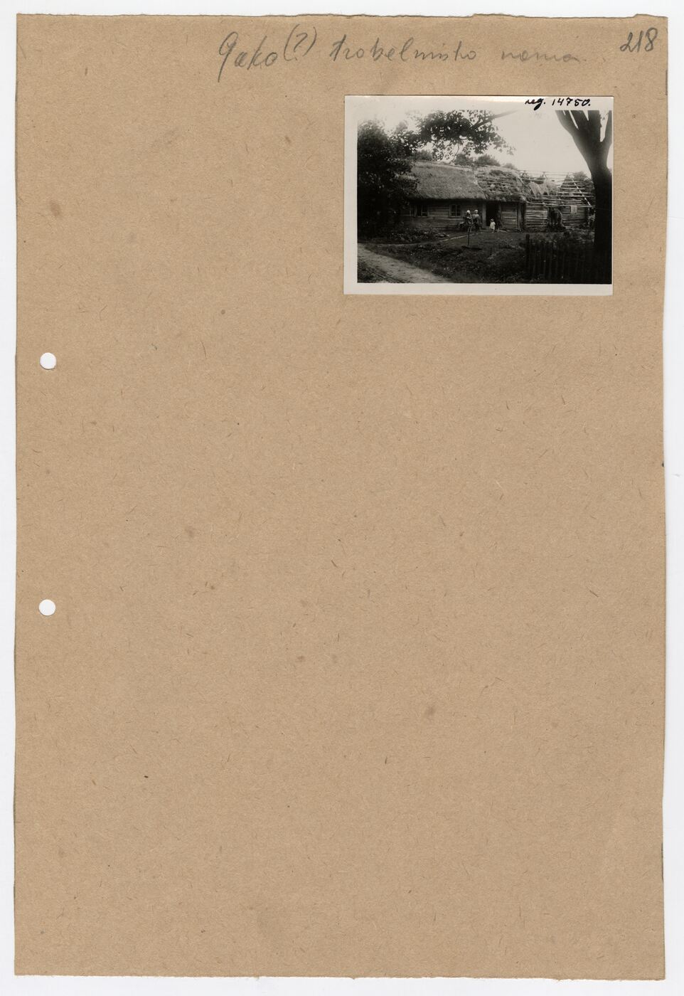 Nežinomas autorius, Archyvinės bylos Nr. 84 lapas 268. Šiaulių apskr., Pašvitinio vlsč., Mikniūnų k., Gako(?) trobelninko namas