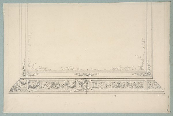 Jules-Edmond-Charles Lachaise, Partial design for a ceiling with alternative patterns for the borders