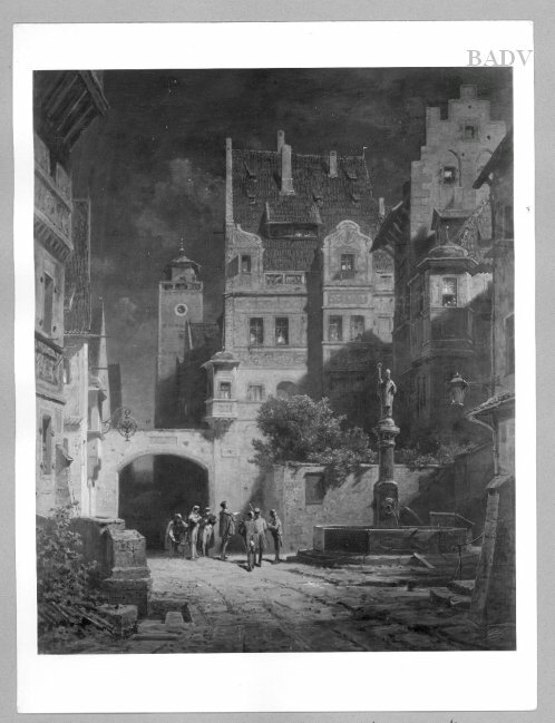 Carl Spitzweg, Serenade bei Nacht: Städtchen