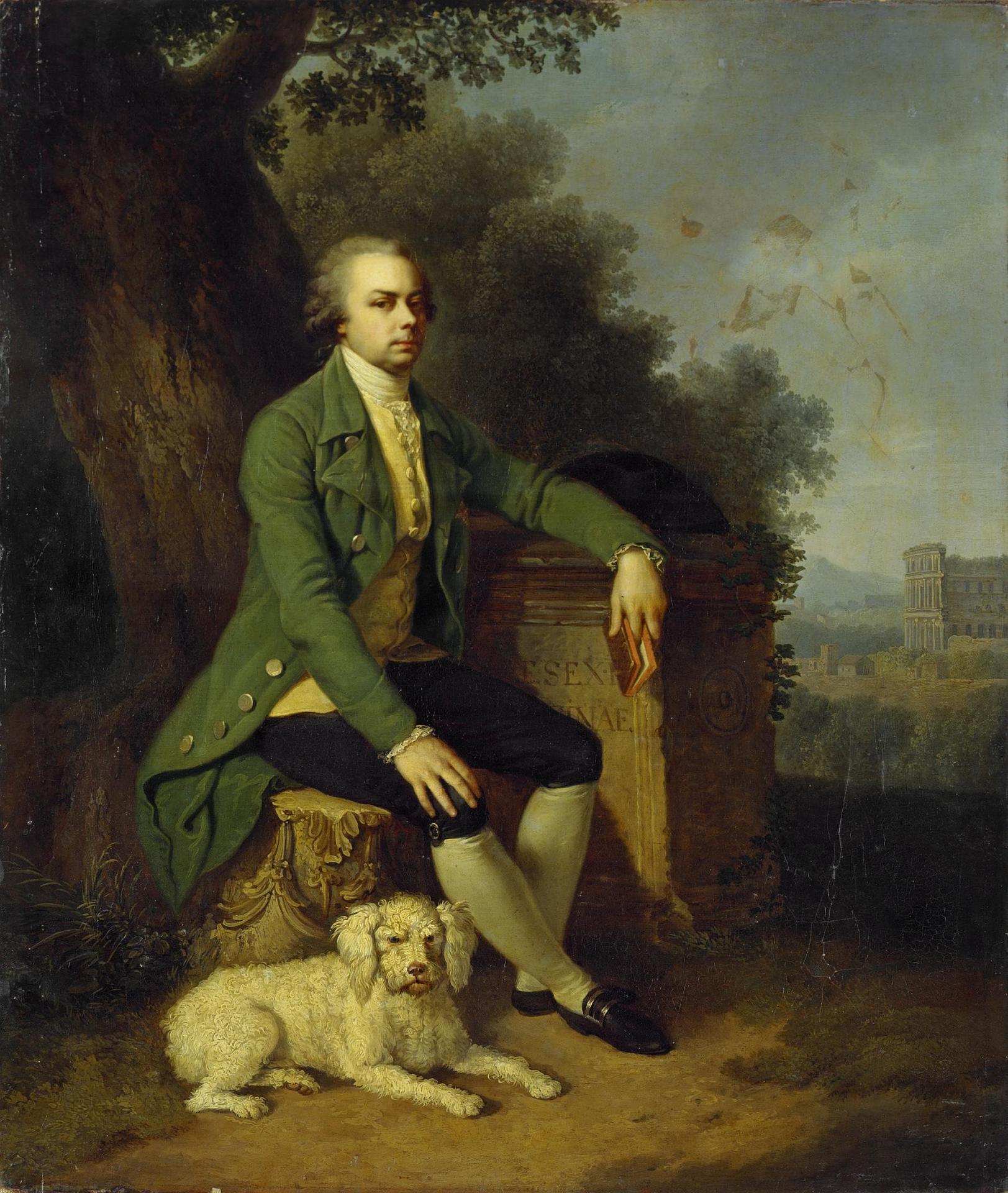 Johann Baptist von Lampi the Elder, Portrait of Prince Nikolai Yusupov with a Dog