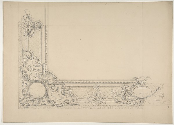 Jules-Edmond-Charles Lachaise, Partial design for a ceiling with an ornate border