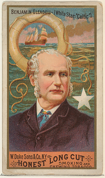 W. Duke, Sons & Co., Benjamin Gleadell, from the Sea Captains series (N127) issued by Duke Sons & Co. to promote Honest Long Cut Tobacco
