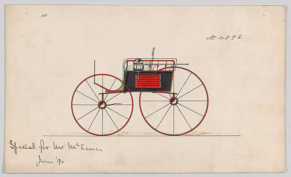 Brewster & Co., Design for Dos-a-Dos Phaeton, no. 4092
