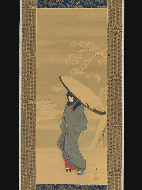 Utagawa Hiroshige, Woman Walking in the Snow