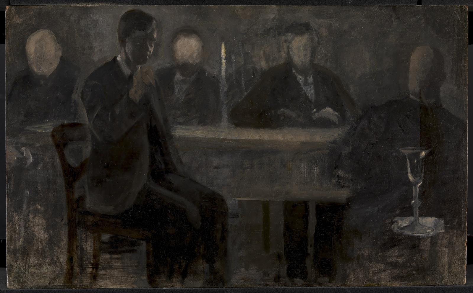 Vilhelm Hammershøi, Fem portrætter, Skitse til maleri i Thielska Galleriet, Stockholm