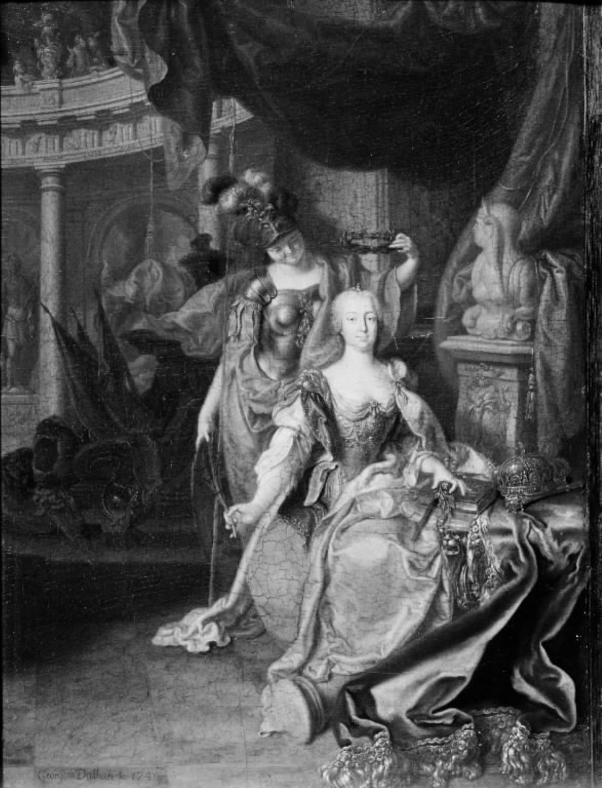 Johann Georg Dathan, Kejserinde Maria Theresia bekranses af Visdommen