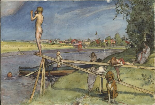 Carl Larsson, Ett bra badställe. Ur Ett hem (26 akvareller)
