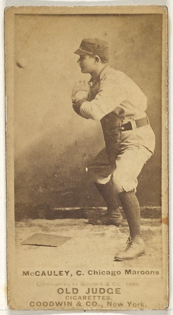 Goodwin & Company, McCauley, Catcher, Chicago, from the Old Judge series (N172) for Old Judge Cigarettes