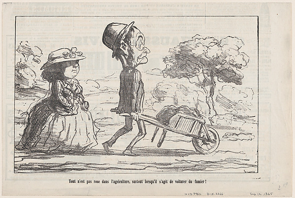 Honoré Daumier, Not everything in country life smells like roses... especially when having to take care of the manure, from "The joys of country life"