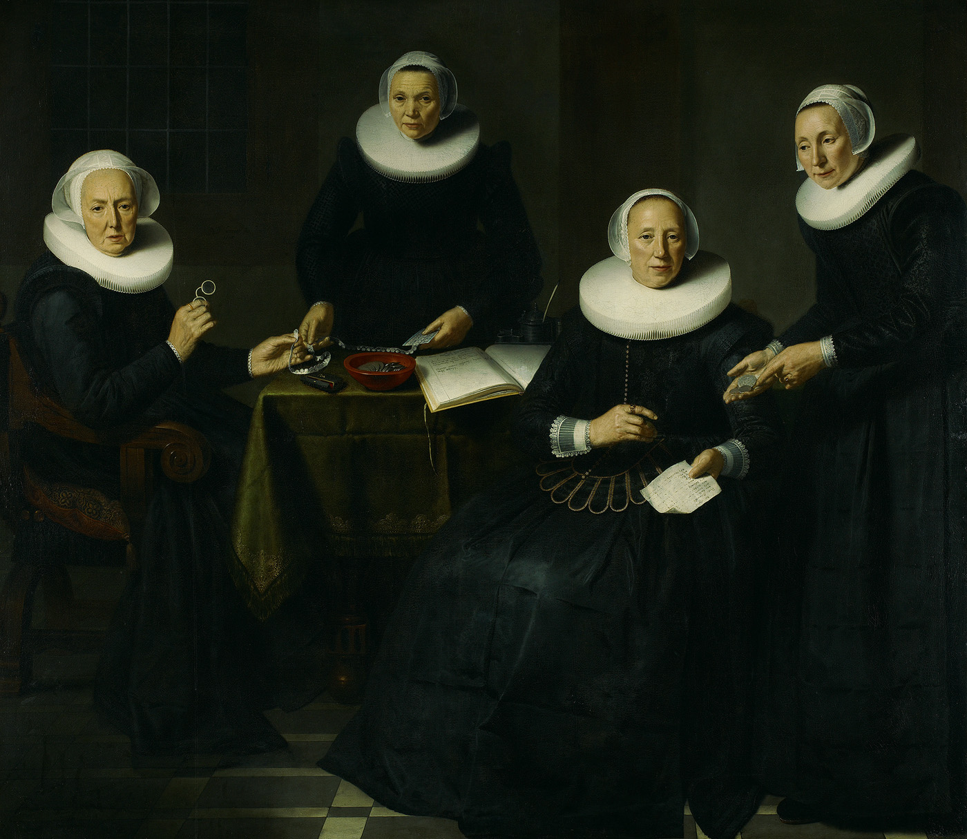 Dirck van Santvoort, Two regentesses and two mother-overseers of the Amsterdam Spinhuis