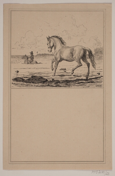 Adolph Kittendorff, Hesten i vandet. Nr. 22 i Chr. Winther og M. Rørbye, "25 Billeder for små børn"