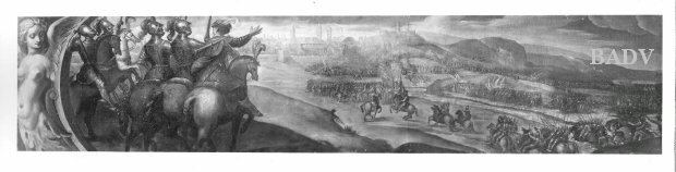Palma il Giovane, Battle - scene in landscape with town