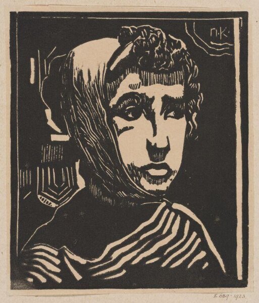 Unknown, Study of woman with headscarf