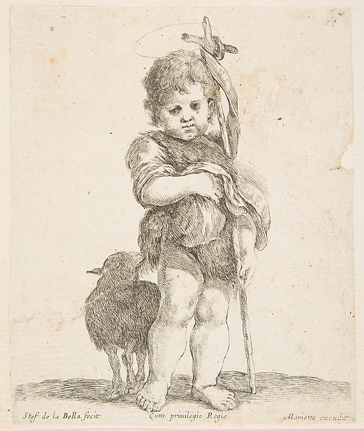 Stefano della Bella, Saint John the Baptist holding his folded robe