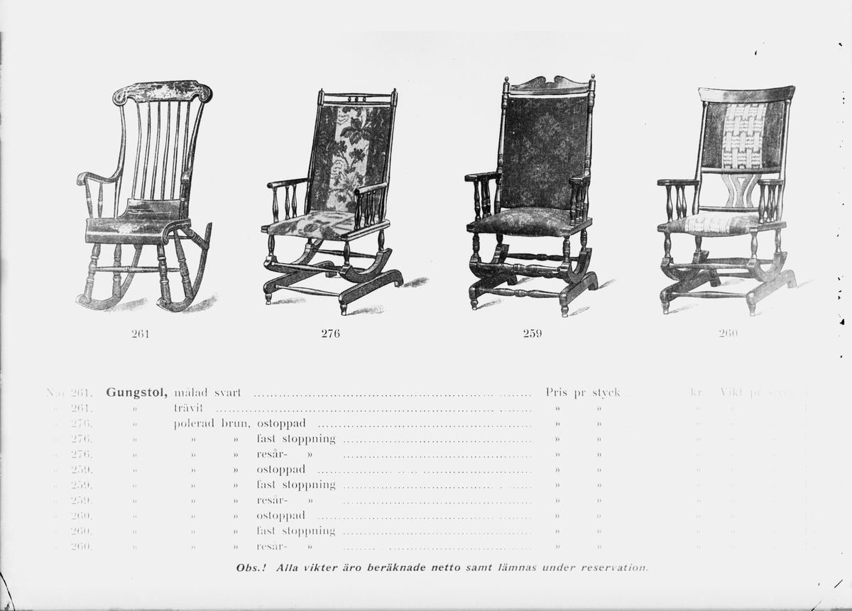 Skötsner-Edhlund, Reprofotografi - möbelkatalog, Uppland