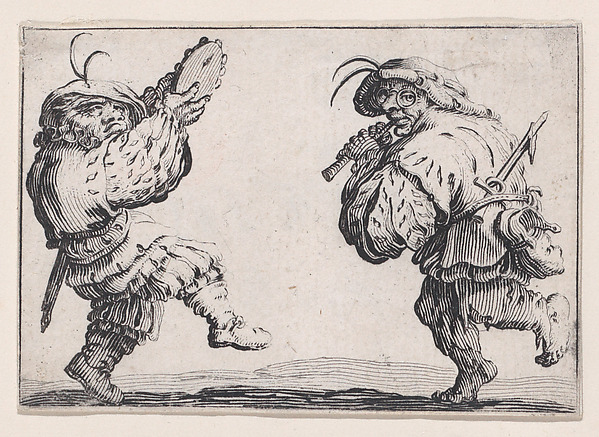 Jacques Callot, Les Danseurs a la Flute et au Tambourin (Dancers with the Flute and the Tambourine), from "Les Caprices" Series A, The Florence Set