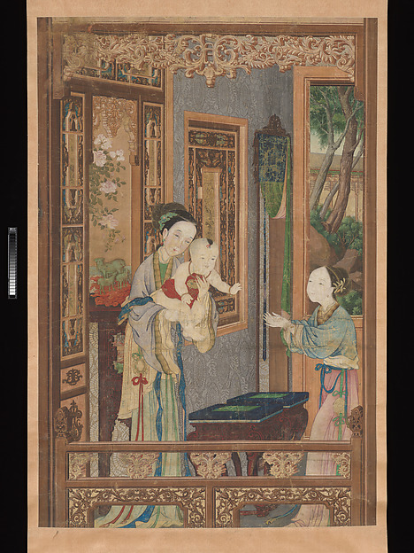 Unidentified artist, Interior with Woman, Child and Nurse
