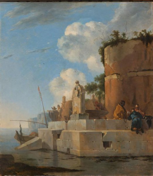 Jan Asselijn, A Coastal Ruin in Italy