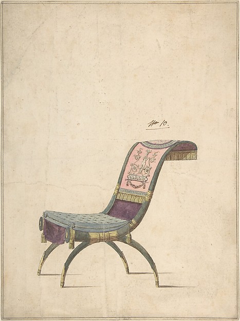 Anonymous, French, 18th century, Design for an Empire Chair