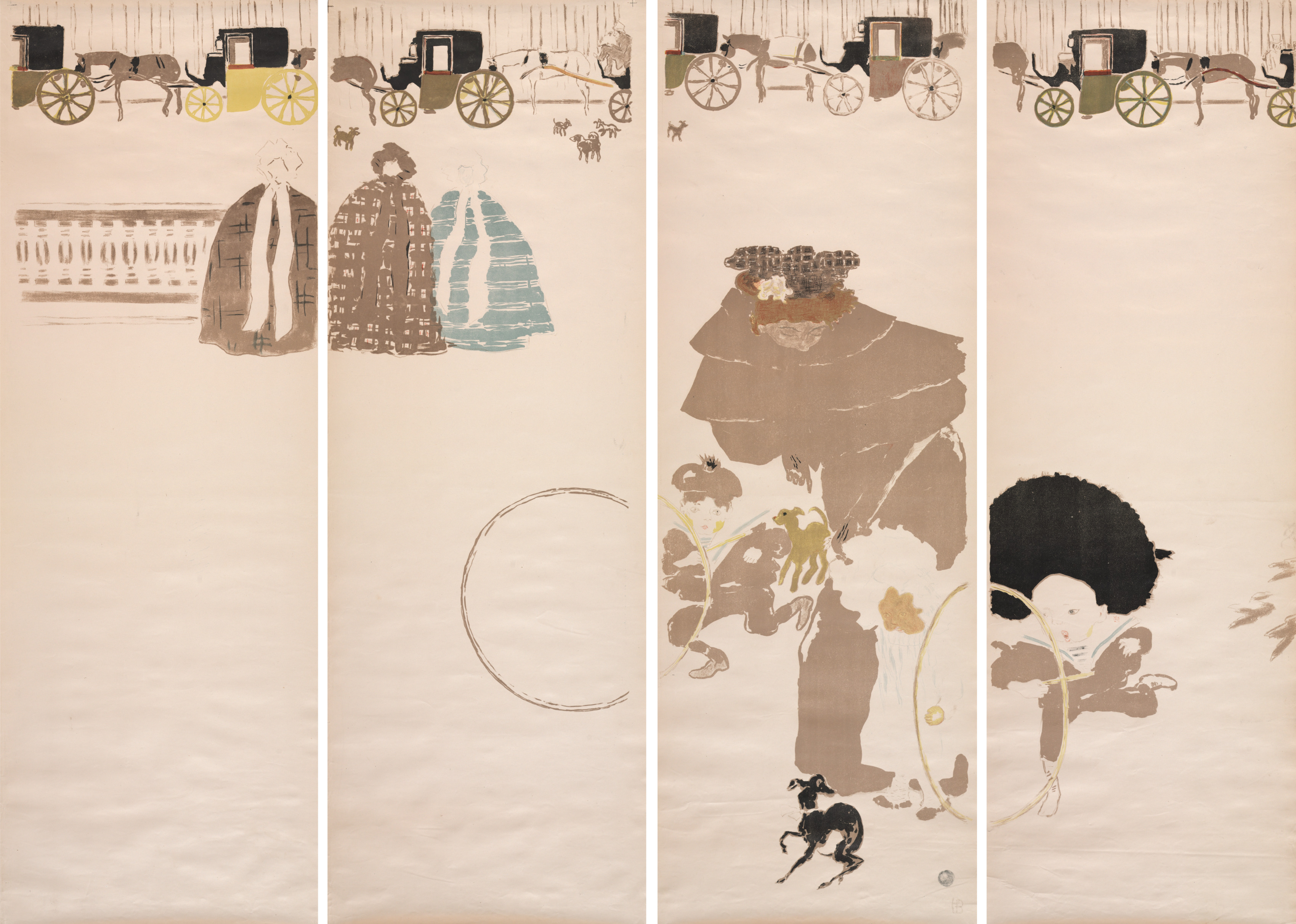 Pierre Bonnard, Nursemaids’ Promenade, Frieze of Carriages
