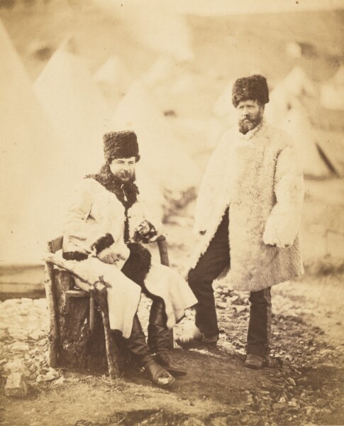 Roger Fenton, Captain Brown, 4th Light Dragoons and Servant, in Winter Dress.