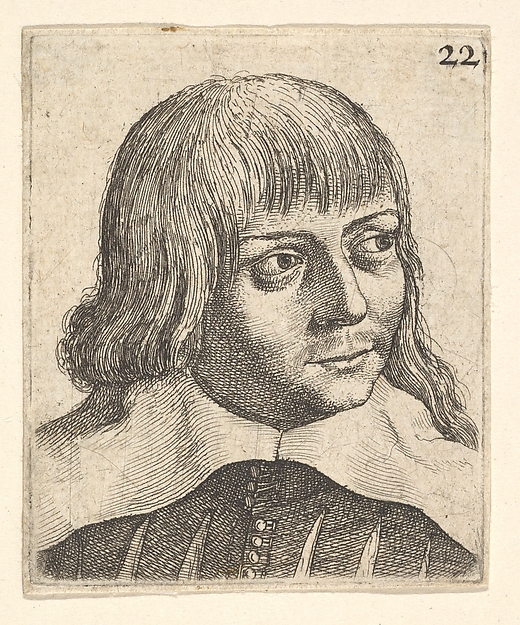 Wenceslaus Hollar, Head of a young man, turned slightly to right