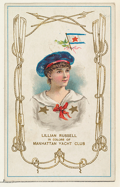 W. Duke, Sons & Co., Lillian Russell in Colors of Manhattan Yacht Club, from the Yacht Colors of the World series (N140) issued by Duke Sons & Co. to promote Honest Long Cut Tobacco