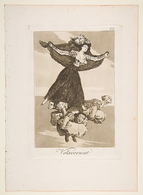 Goya (Francisco de Goya y Lucientes), Plate 61 from "Los Caprichos": They have flown (Volaverunt)