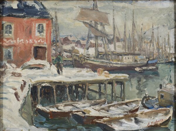 Anna Boberg, Brygga, Lofoten. Studie från Nordlandet