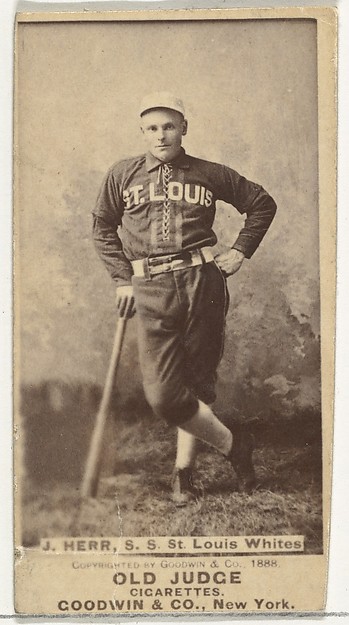 Goodwin & Company, Herr, Shortstop, St. Louis Whites, from the Old Judge series (N172) for Old Judge Cigarettes