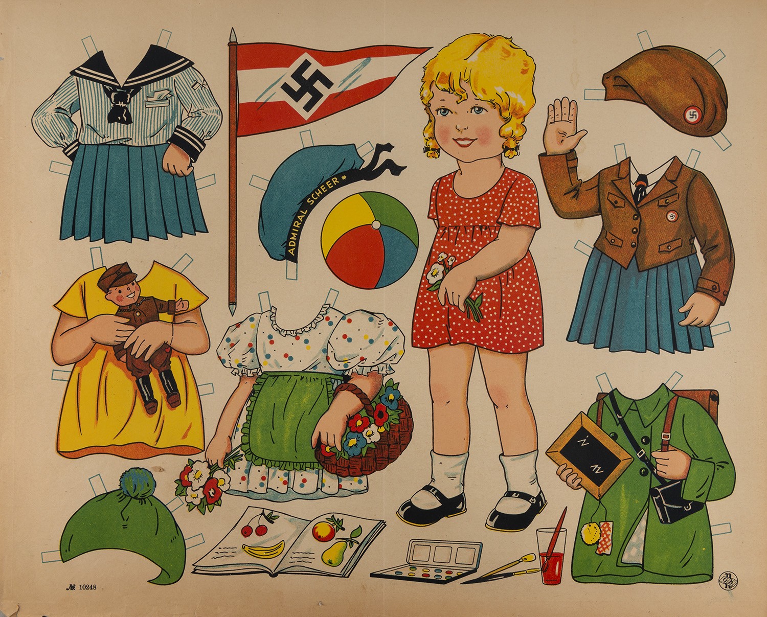 Gustav Kühn (Druckerei und Verlag), Ausschneidebogen NS-Puppenkleidung (Neuruppiner Bilderbogen Nr. 10248)