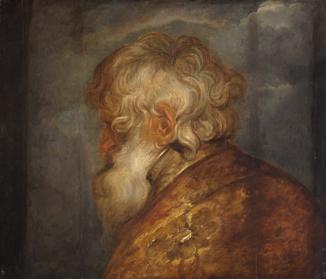 Anthony van Dyck, Study head of an old man, hunched over to the left