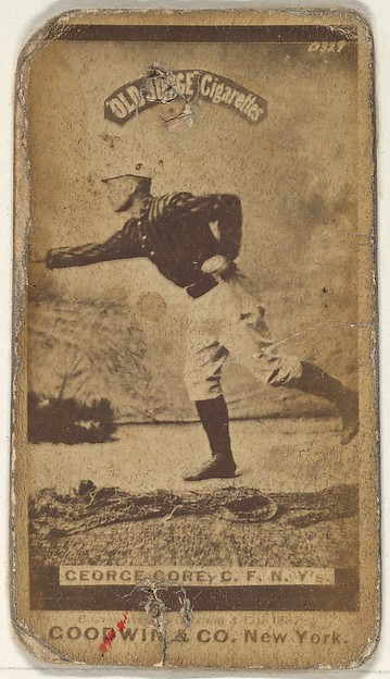 Goodwin & Company, George F. "Piano Legs" Gore, Center Field, New York, from the Old Judge series (N172) for Old Judge Cigarettes