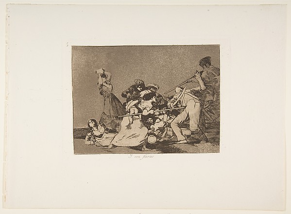 Goya (Francisco de Goya y Lucientes), Plate 5 from "The Disasters of War" (Los Desastres de la Guerra): 'And they are like wild beasts' (Y son fieras)