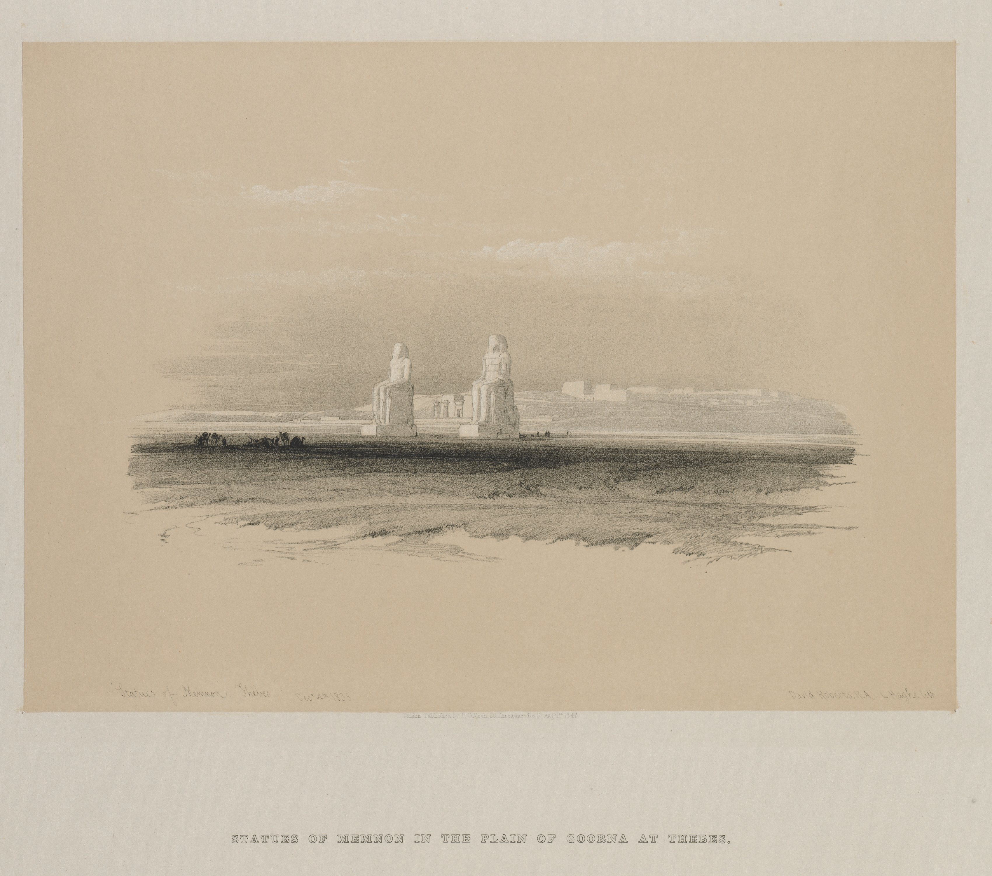 Louis Haghe, Egypt and Nubia, Volume I: Statues of Memnon, Thebes