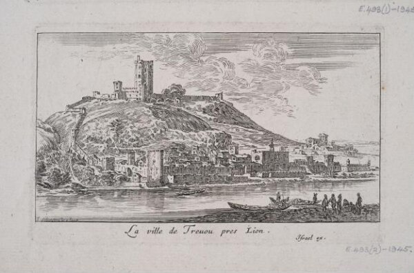 Israel Silvestre, Veuë de la ville de Tournu sur la Riviere de Saone; La ville de Trevou pres Lion.