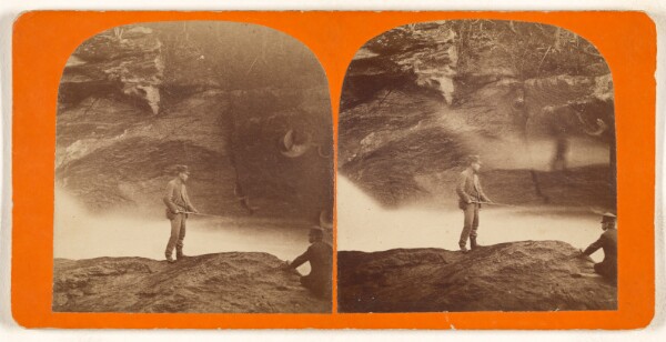 Unknown, [Bolton Vt., The D-C Wash Basin]/[One man fishing with another seated on bank observing]