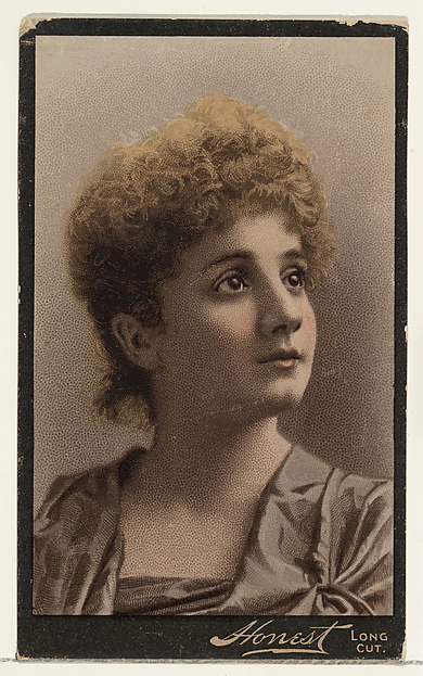 W. Duke, Sons & Co., Actress with short curly hair, from Stars of the Stage, Third Series (N131) issued by Duke Sons & Co. to promote Honest Long Cut Tobacco