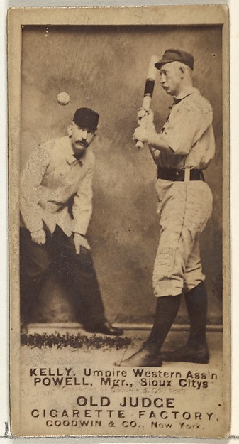 Goodwin & Company, Kelly, Umpire Western Association, James Edwin "Jim" Powell, Manager and 1st Base, Sioux City Corn Huskers, from the Old Judge series (N172) for Old Judge Cigarettes