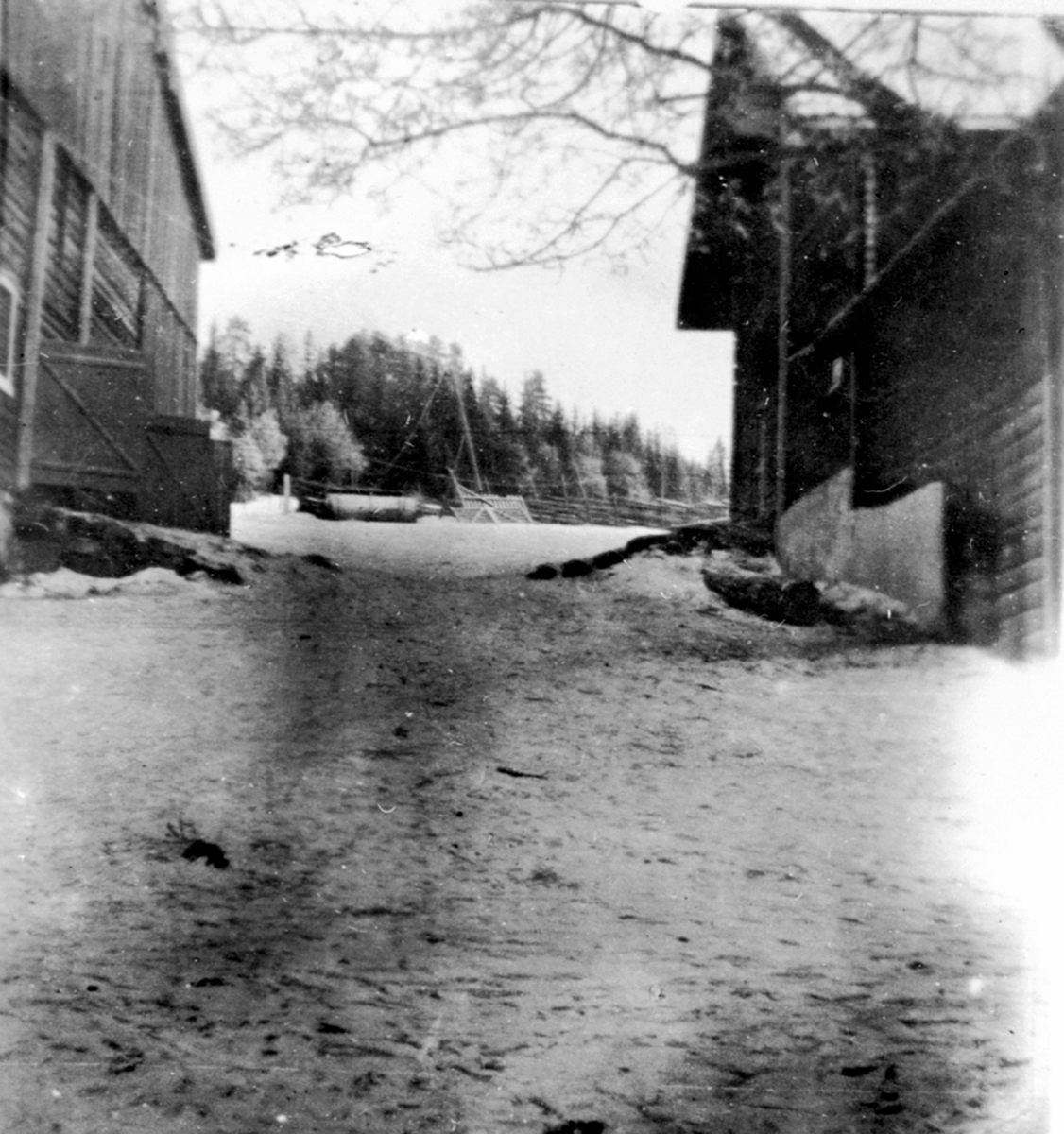 Anno Domkirkeodden, Låven med stall og stabburet på Hovelsrud, Helgøya. Begge brant ned i 1935.