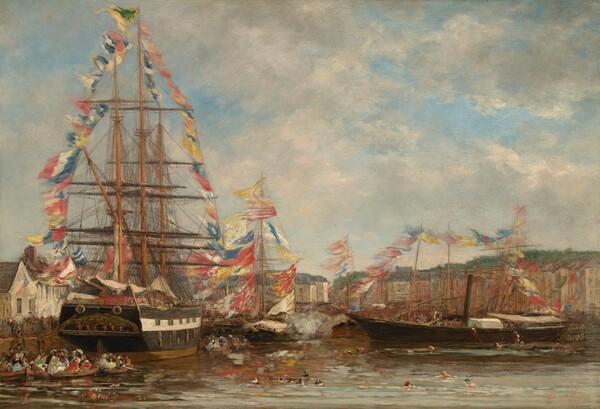 Eugène Boudin, Festival in the Harbor of Honfleur